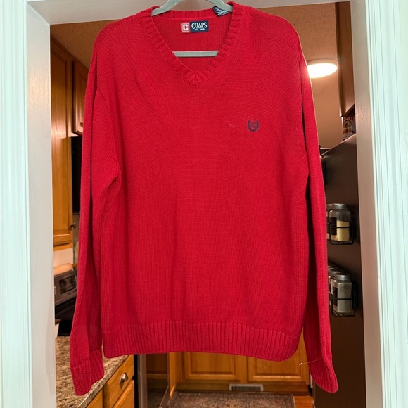 Chaps Polo Ralph Lauren Red Logo Knit Sweater Size XL Men’s - Picture 3 of 3